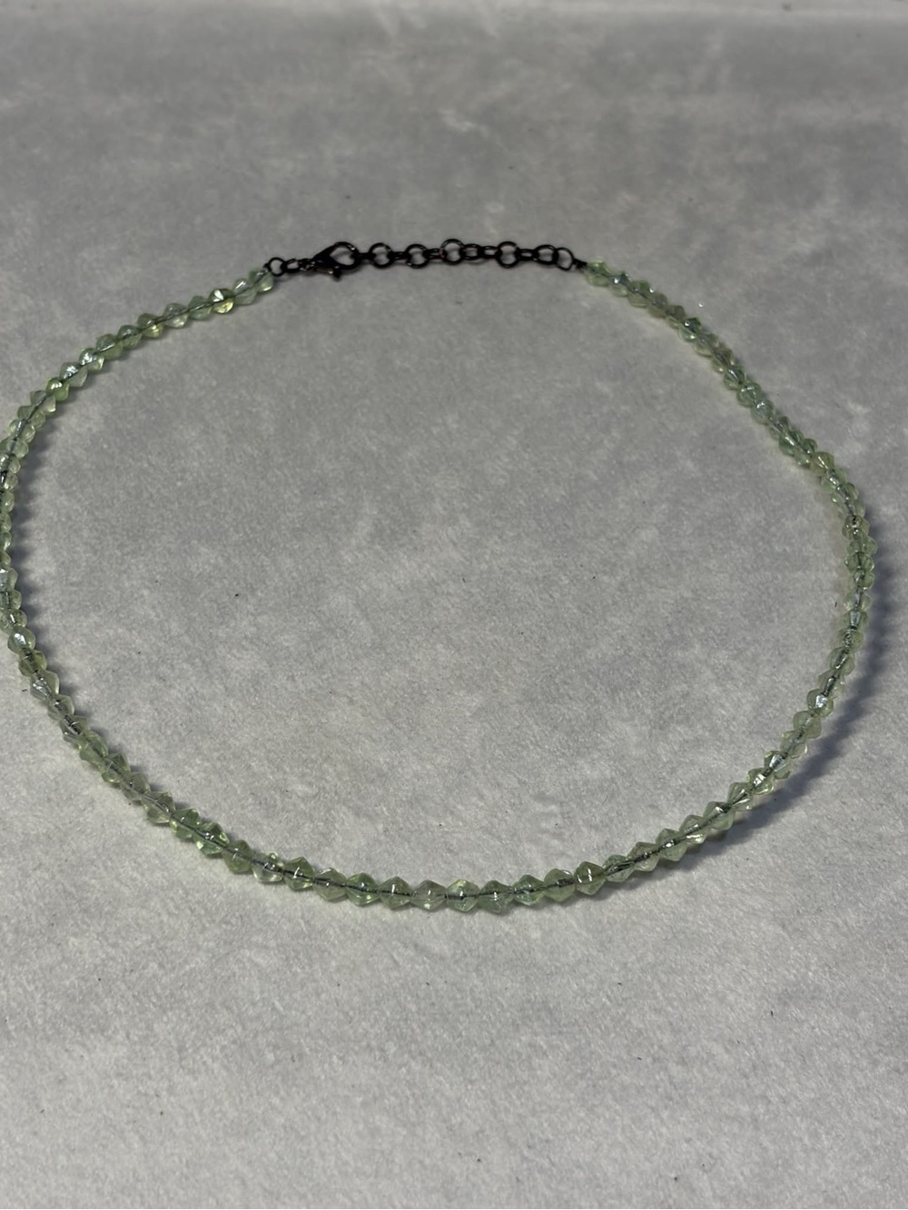 Pale Green Faceted Bead Necklace - Women’s Jewelry